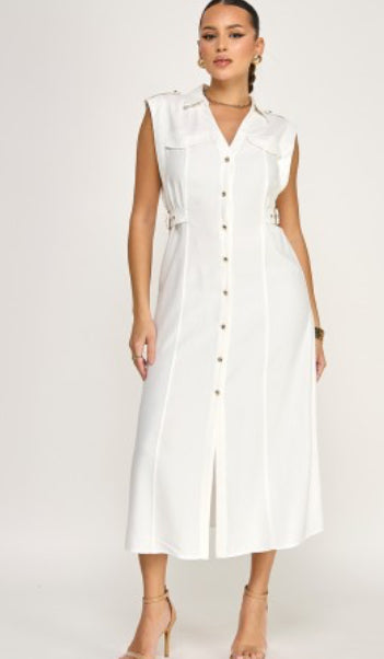 White Linen Dress