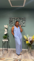 Stripe Flare Leg Jumpsuit