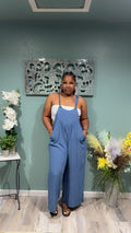 Blue Linen Romper